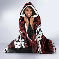 Personalised Cook Islands Atiu Enuamanu Hooded Blanket Tiare Maori Polynesian Waves Tattoo