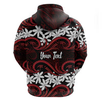 Personalised Cook Islands Atiu Enuamanu Hoodie Tiare Maori Polynesian Waves Tattoo