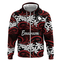 Personalised Cook Islands Atiu Enuamanu Hoodie Tiare Maori Polynesian Waves Tattoo