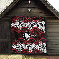 Personalised Cook Islands Atiu Enuamanu Quilt Tiare Maori Polynesian Waves Tattoo