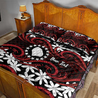 Personalised Cook Islands Atiu Enuamanu Quilt Bed Set Tiare Maori Polynesian Waves Tattoo