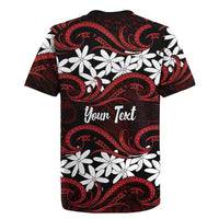 Personalised Cook Islands Atiu Enuamanu Rugby Jersey Tiare Maori Polynesian Waves Tattoo