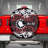 Personalised Cook Islands Atiu Enuamanu Spare Tire Cover Tiare Maori Polynesian Waves Tattoo