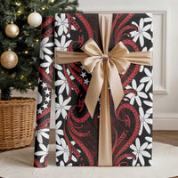 Personalised Cook Islands Atiu Enuamanu Wrapping Paper Tiare Maori Polynesian Waves Tattoo