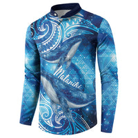 New Zealand Humpback Whale Matariki Button Sweatshirt Maori New Year Taniko Niho Taniwha