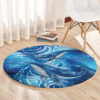 New Zealand Humpback Whale Matariki Round Carpet Maori New Year Taniko Niho Taniwha