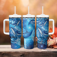 New Zealand Humpback Whale Matariki Tumbler With Handle Maori New Year Taniko Niho Taniwha LT14 - Polynesian Pride