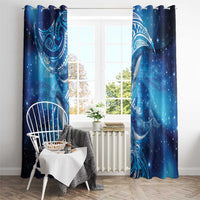 New Zealand Humpback Whale Matariki Window Curtain Maori New Year Taniko Niho Taniwha