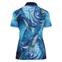 New Zealand Humpback Whale Matariki Women Polo Shirt Maori New Year Taniko Niho Taniwha LT14 - Polynesian Pride