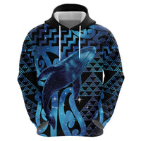 Humpback Whale Matariki New Zealand Hoodie NZ Maori Paikea Poutama Luxury Blue