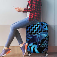 Humpback Whale Matariki New Zealand Luggage Cover NZ Maori Paikea Poutama Luxury Blue