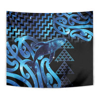 Humpback Whale Matariki New Zealand Tapestry NZ Maori Paikea Poutama Luxury Blue