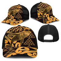 Humpback Whale Matariki New Zealand Baseball Net Cap NZ Maori Paikea Poutama Luxury Gold