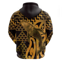 Humpback Whale Matariki New Zealand Hoodie NZ Maori Paikea Poutama Luxury Gold