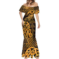 Humpback Whale Matariki New Zealand Mermaid Dress NZ Maori Paikea Poutama Luxury Gold LT14 - Polynesian Pride