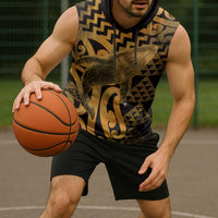 Humpback Whale Matariki New Zealand Sleeveless Hoodie NZ Maori Paikea Poutama Luxury Gold LT14 - Polynesian Pride