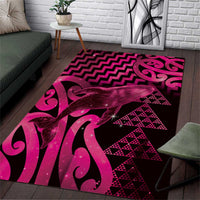 Humpback Whale Matariki New Zealand Area Rug NZ Maori Paikea Poutama Luxury Pink