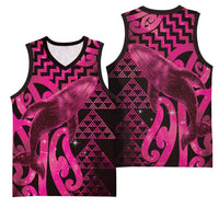 Humpback Whale Matariki New Zealand Basketball Jersey NZ Maori Paikea Poutama Luxury Pink