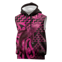 Humpback Whale Matariki New Zealand Sleeveless Hoodie NZ Maori Paikea Poutama Luxury Pink LT14 Pink - Polynesian Pride