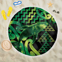 Humpback Whale Matariki New Zealand Beach Blanket NZ Maori Paikea Poutama Luxury Green