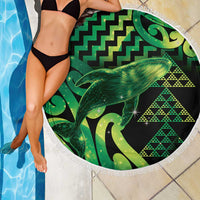 Humpback Whale Matariki New Zealand Beach Blanket NZ Maori Paikea Poutama Luxury Green