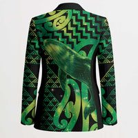 Humpback Whale Matariki New Zealand Blazer NZ Maori Paikea Poutama Luxury Green