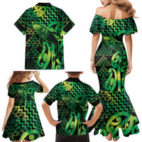Humpback Whale Matariki New Zealand Family Matching Mermaid Dress and Hawaiian Shirt NZ Maori Paikea Poutama Luxury Green LT14 - Polynesian Pride