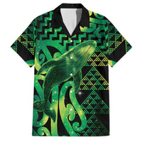 Humpback Whale Matariki New Zealand Family Matching Summer Maxi Dress and Hawaiian Shirt NZ Maori Paikea Poutama Luxury Green LT14 Dad's Shirt - Short Sleeve Green - Polynesian Pride