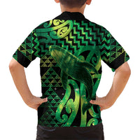 Humpback Whale Matariki New Zealand Kid Hawaiian Shirt NZ Maori Paikea Poutama Luxury Green LT14 - Polynesian Pride