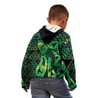 Humpback Whale Matariki New Zealand Kid Hoodie NZ Maori Paikea Poutama Luxury Green