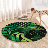 Humpback Whale Matariki New Zealand Round Carpet NZ Maori Paikea Poutama Luxury Green
