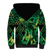 Humpback Whale Matariki New Zealand Sherpa Hoodie NZ Maori Paikea Poutama Luxury Green LT14 - Polynesian Pride