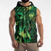Humpback Whale Matariki New Zealand Sleeveless Zip Hoodie NZ Maori Paikea Poutama Luxury Green LT14 - Polynesian Pride