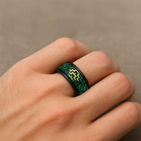 Humpback Whale Matariki New Zealand Spinner Ring NZ Maori Paikea Poutama Luxury Green