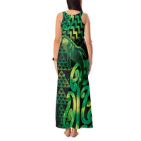 Humpback Whale Matariki New Zealand Tank Maxi Dress NZ Maori Paikea Poutama Luxury Green LT14 - Polynesian Pride