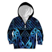 Taniko Motifs Matariki New Zealand Kid Hoodie NZ Niho Taniwha Poutama