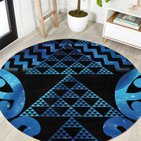 Taniko Motifs Matariki New Zealand Round Carpet NZ Niho Taniwha Poutama