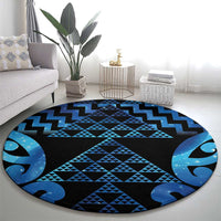 Taniko Motifs Matariki New Zealand Round Carpet NZ Niho Taniwha Poutama