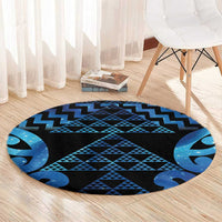 Taniko Motifs Matariki New Zealand Round Carpet NZ Niho Taniwha Poutama