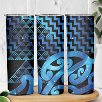 Taniko Motifs Matariki New Zealand Skinny Tumbler NZ Niho Taniwha Poutama LT14 - Polynesian Pride