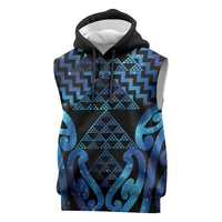 Taniko Motifs Matariki New Zealand Sleeveless Hoodie NZ Niho Taniwha Poutama