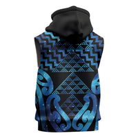 Taniko Motifs Matariki New Zealand Sleeveless Hoodie NZ Niho Taniwha Poutama