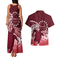 Cook Islands Mangaia Gospel Day Couples Matching Tank Maxi Dress and Hawaiian Shirt Polynesian Art With Sea Turtle LT14 - Polynesian Pride