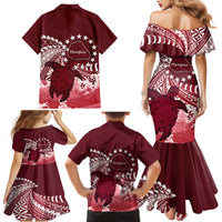 Cook Islands Mangaia Gospel Day Family Matching Mermaid Dress and Hawaiian Shirt Polynesian Art With Sea Turtle LT14 - Polynesian Pride