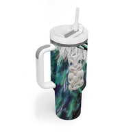 Aotearoa Korowai Motif Tumbler With Handle Hei Tiki Poutama Maori Pattern LT14 - Polynesian Pride