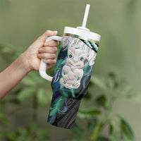 Aotearoa Korowai Motif Tumbler With Handle Hei Tiki Poutama Maori Pattern LT14 - Polynesian Pride
