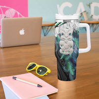 Aotearoa Korowai Motif Tumbler With Handle Hei Tiki Poutama Maori Pattern LT14 - Polynesian Pride