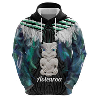 Aotearoa Korowai Motif Zip Hoodie Hei Tiki Poutama Maori Pattern