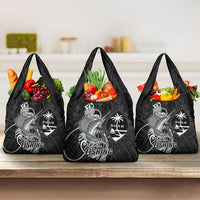 Guam Blue Marlin Fishing Grocery Bag Guahan Fish Hook Tattoo Black Version