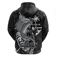 Guam Blue Marlin Fishing Hoodie Guahan Fish Hook Tattoo Black Version